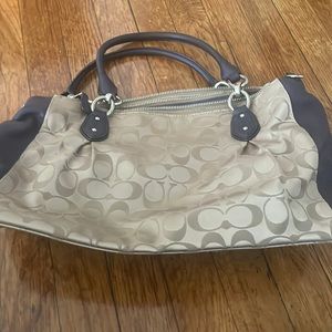 Coach purse purple/tan